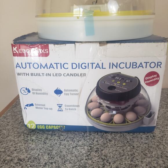 KEBONNIXS 12 Egg Incubator w/ Humidity Display, Egg Candler. New Open Box Tested - Picture 9 of 15